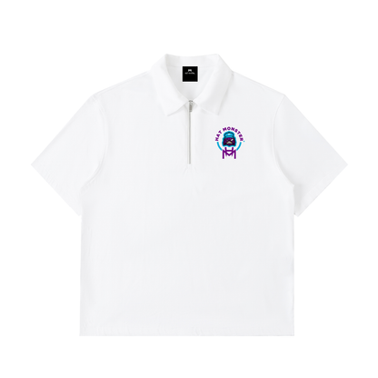 Half-Zip Cotton Polo Shirt