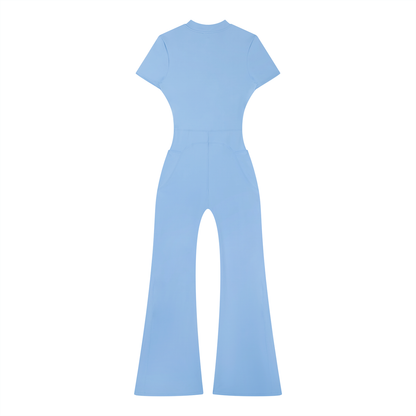Women’s Tight Flared Leg Quarter-Zip Jumpsuit