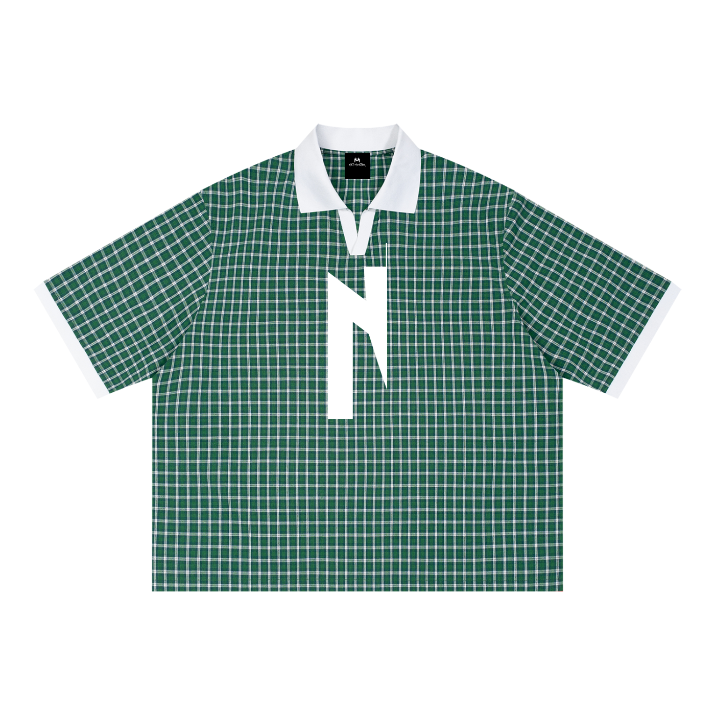 Mono-Half Plaid Polo Shirt