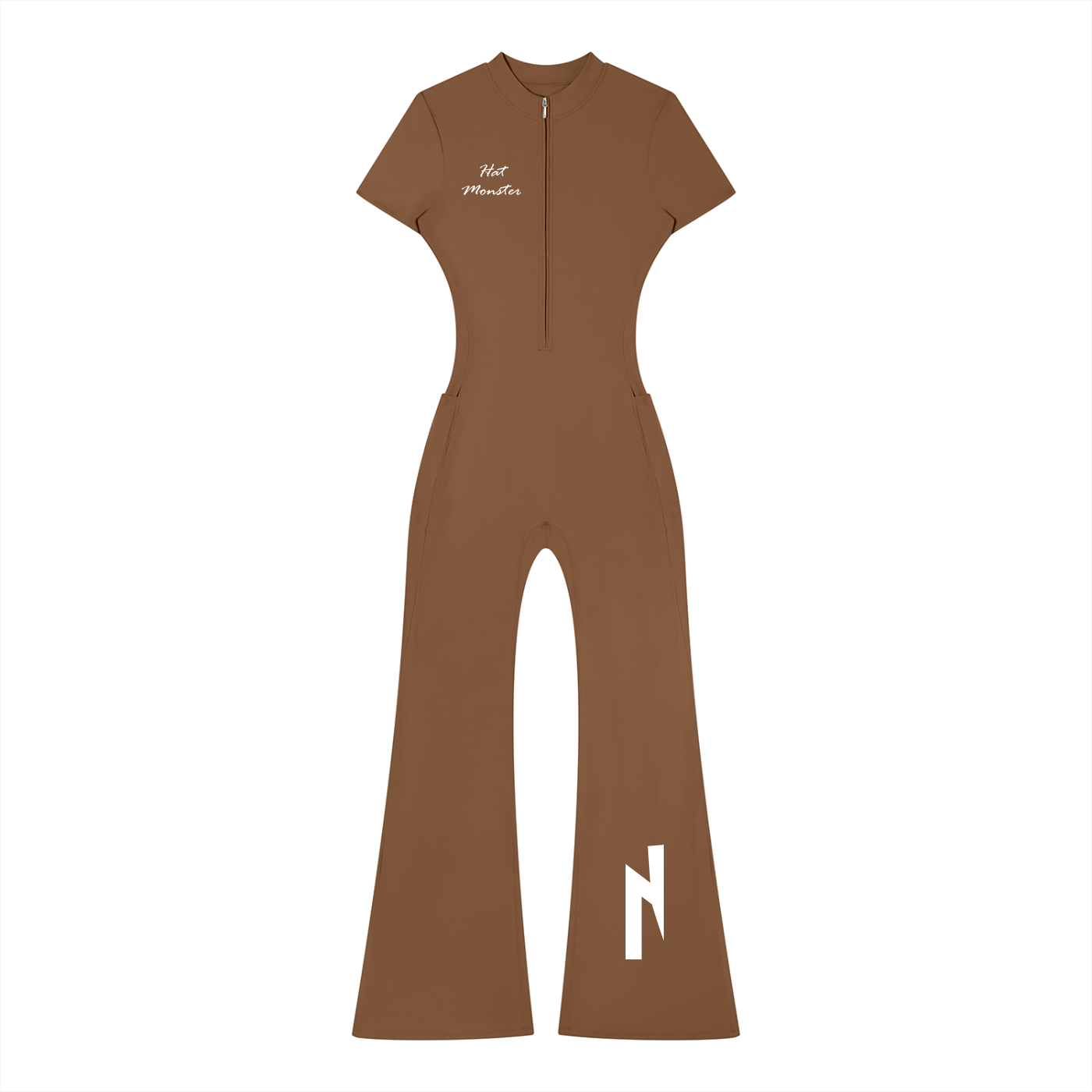 Women’s Tight Flared Leg Quarter-Zip Jumpsuit