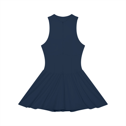 Women’s Ruched Sleeveless Full-Zip Dress