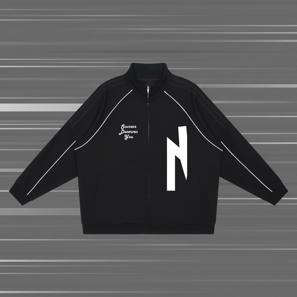 Reflection Striped Raglan Sleeve  Jacket
