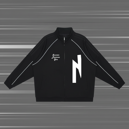 Reflection Striped Raglan Sleeve  Jacket