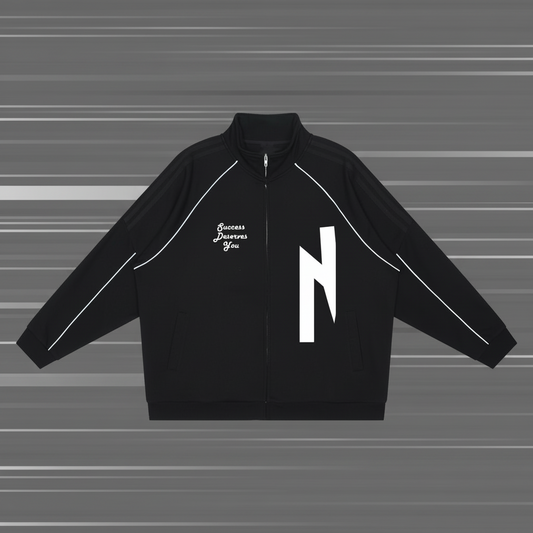 Reflection Striped Raglan Sleeve  Jacket