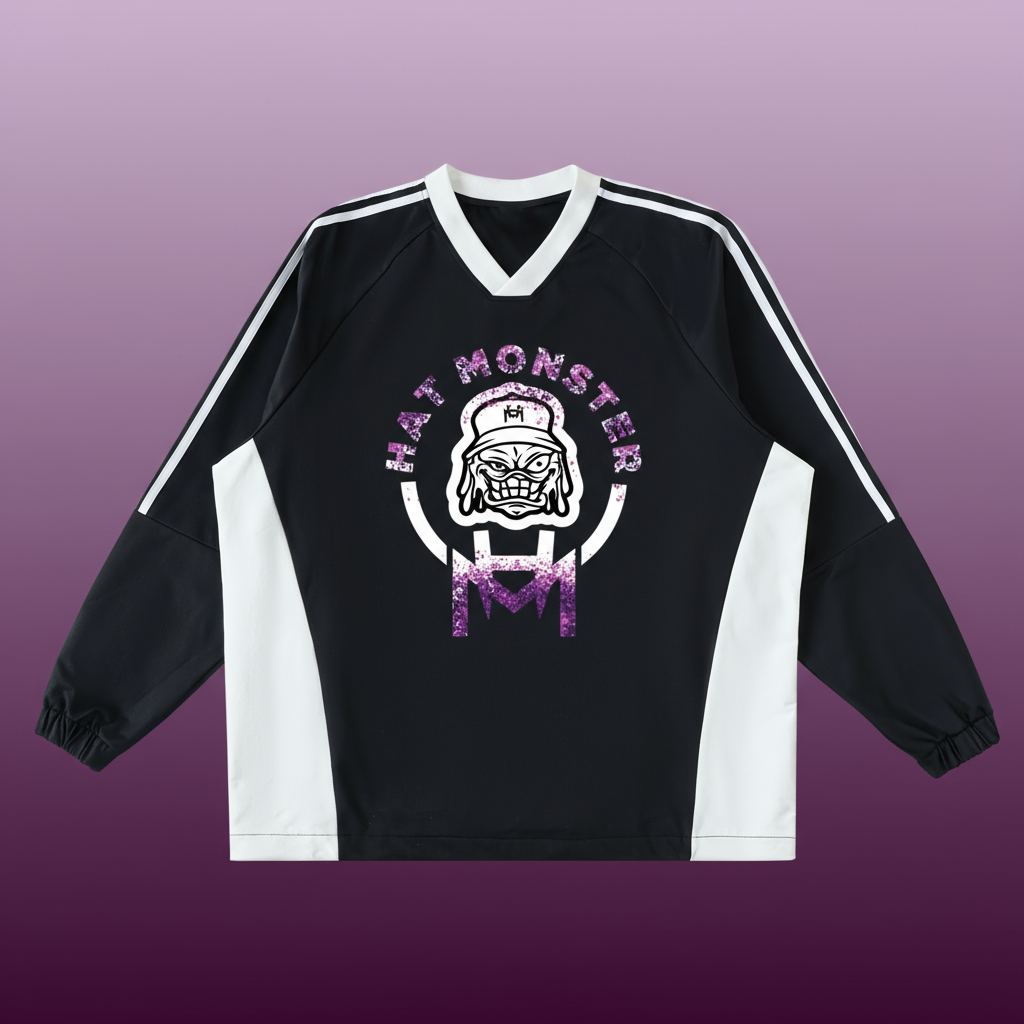 Color-Block V-Neck Long sleeve