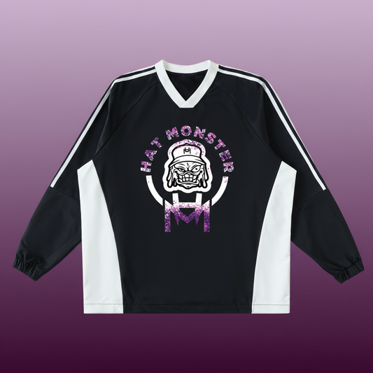 Color-Block V-Neck Long sleeve