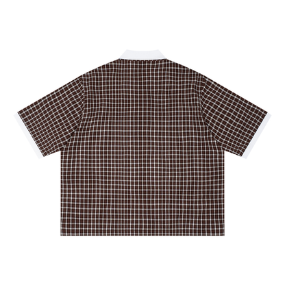 Mono-Half Plaid Polo Shirt
