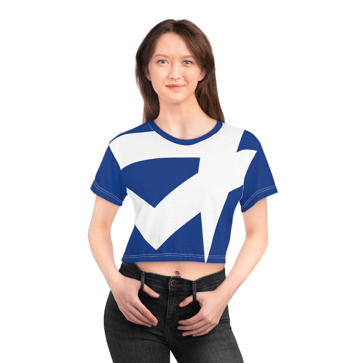 Ladies Crop Tee(Dark blue)