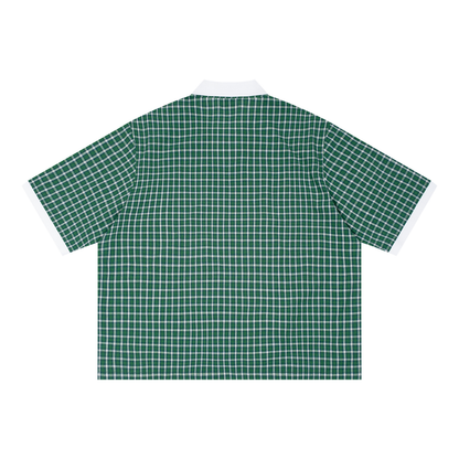 Mono-Half Plaid Polo Shirt