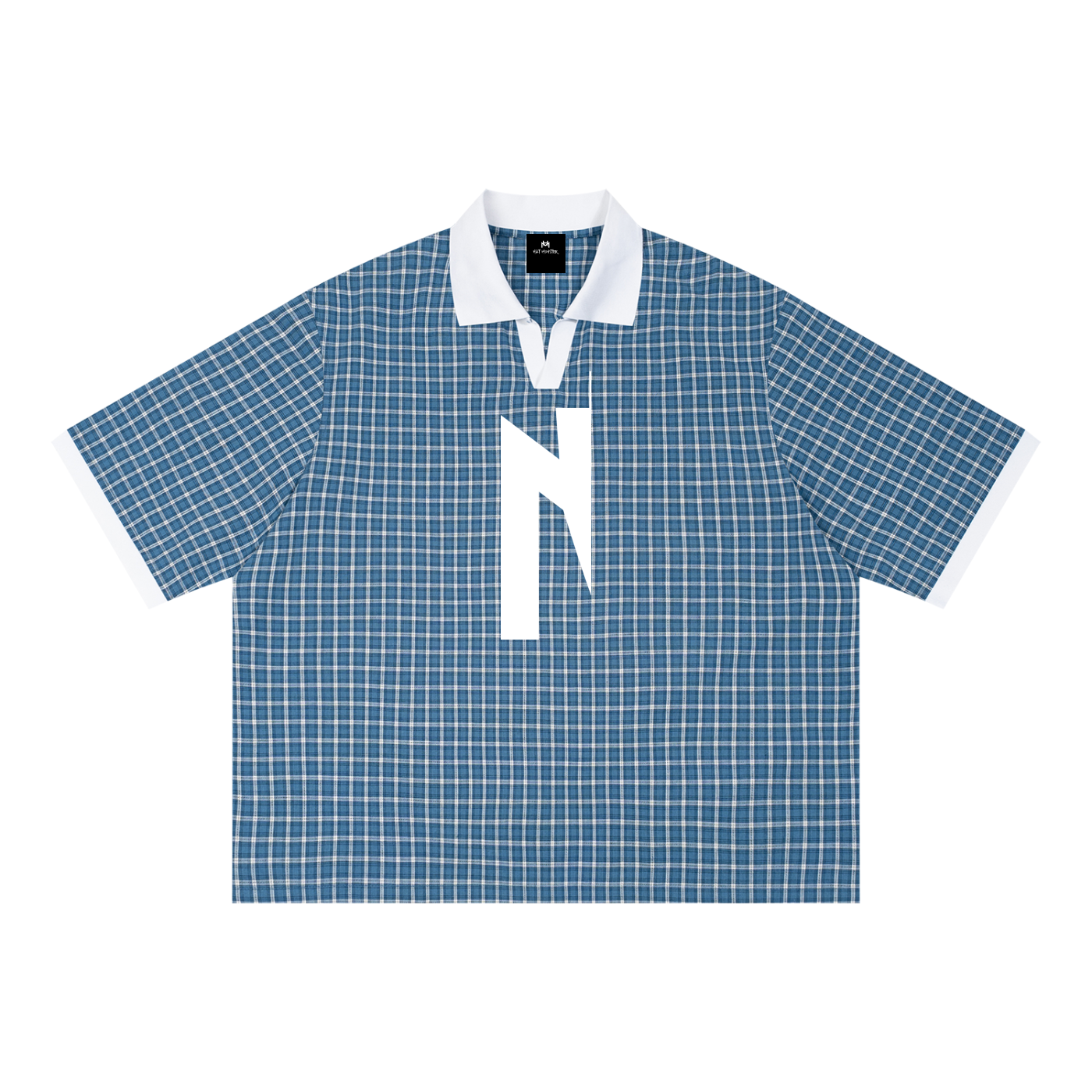 Mono-Half Plaid Polo Shirt