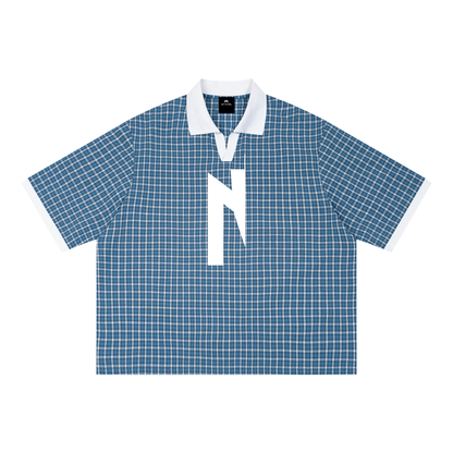 Mono-Half Plaid Polo Shirt