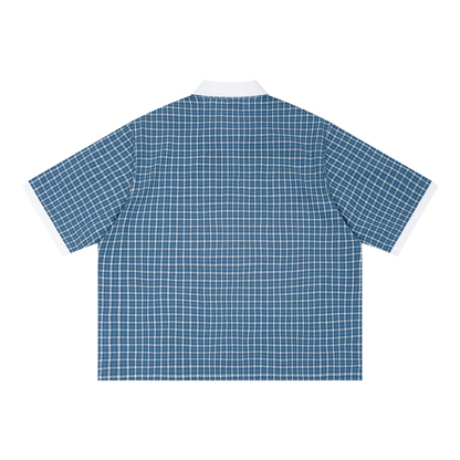 Mono-Half Plaid Polo Shirt