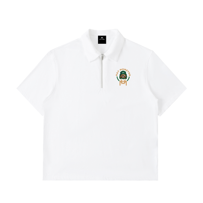 Half-Zip Cotton Polo Shirt