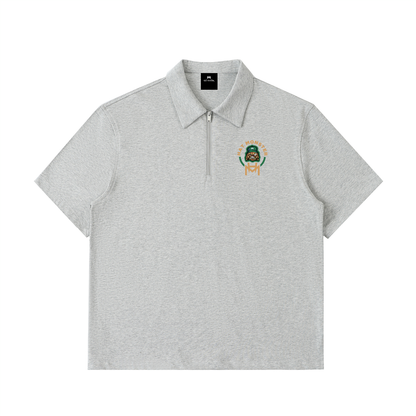 Half-Zip Cotton Polo Shirt