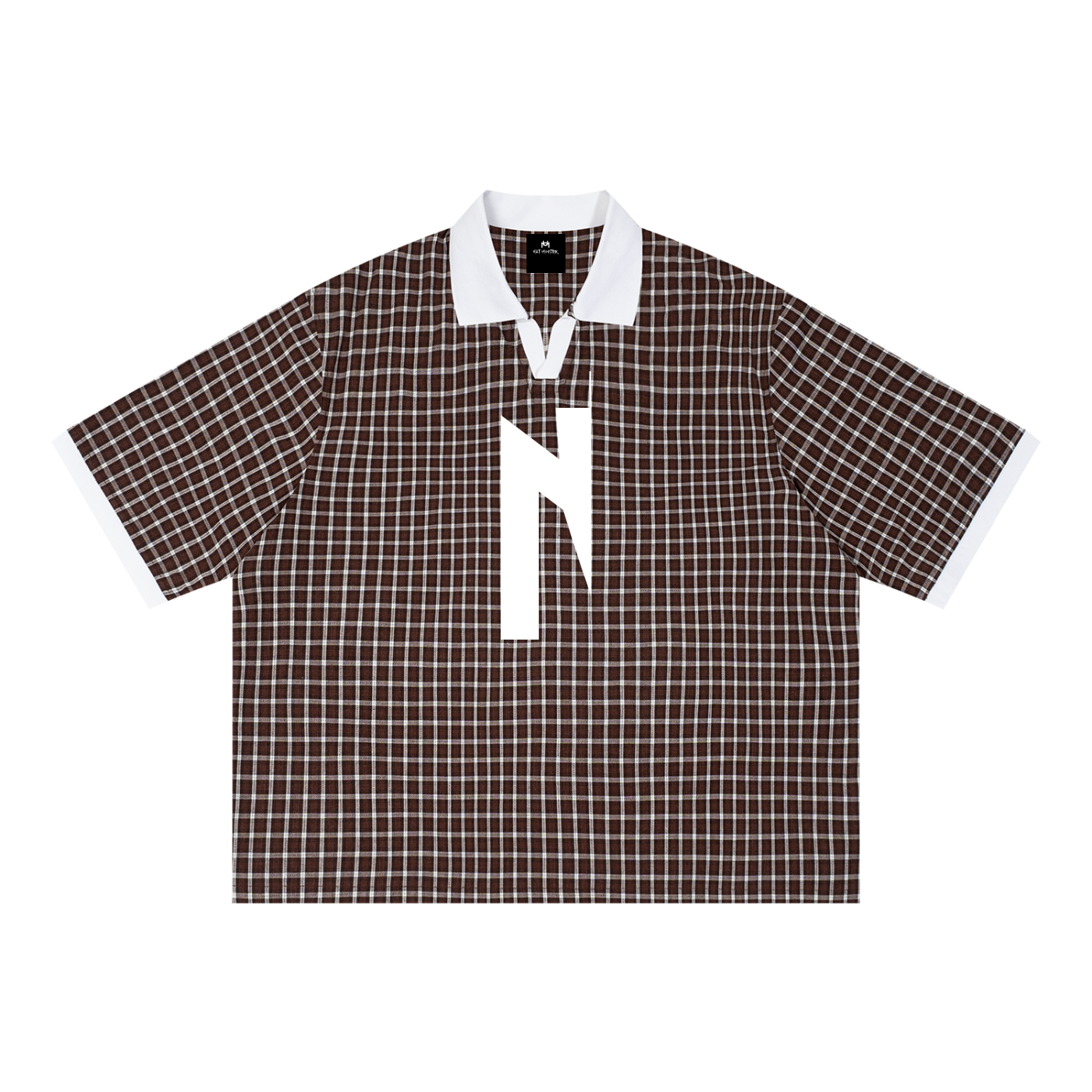 Mono-Half Plaid Polo Shirt