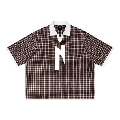 Mono-Half Plaid Polo Shirt